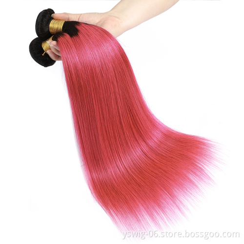 YS Wholesale Cuticle Aligned Color Pink Raw Virgin Indian Hair, Human Hair Weave, 1b/Pink# Unprocessed Hair Vendors
